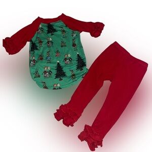 Girls 3T grinch themed outfit